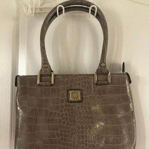 Gray Anne Klein Faux Croc Bag